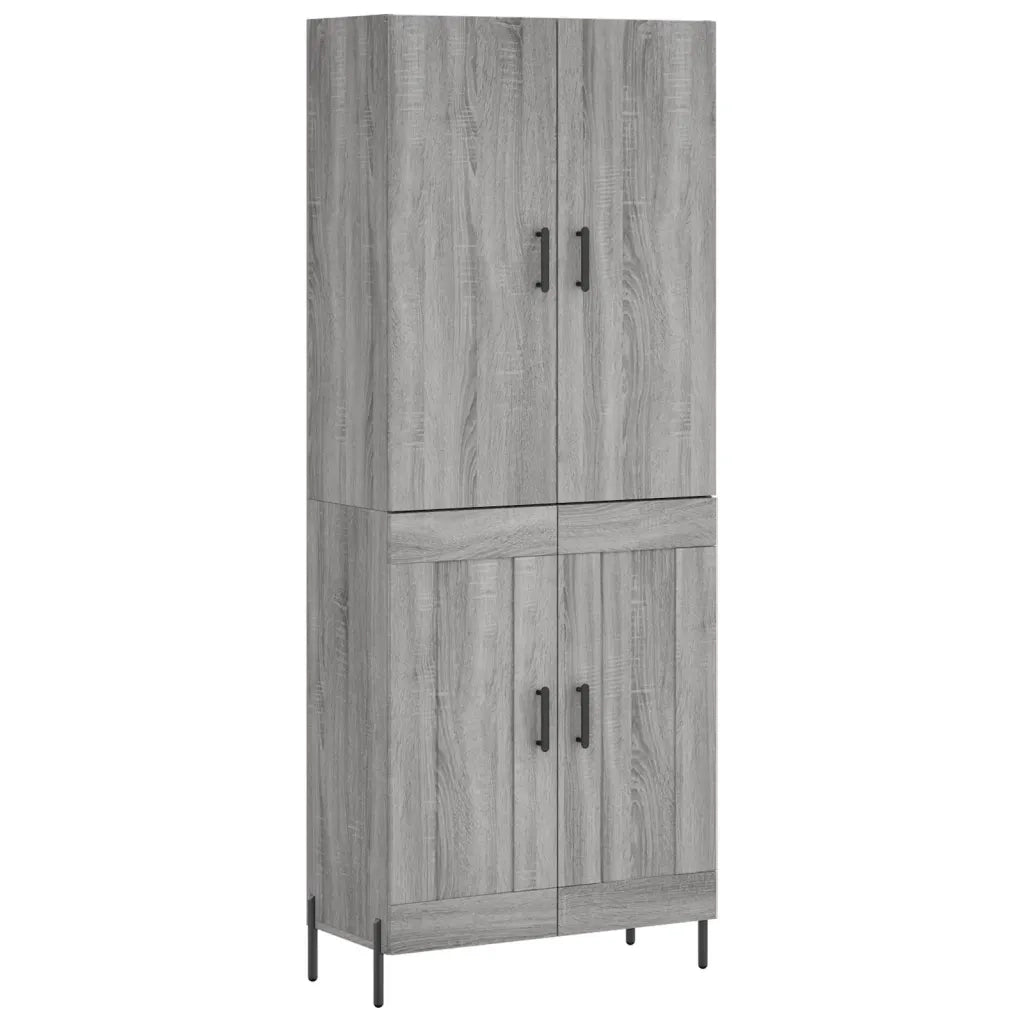 Credenza Grigio Sonoma 69,5x34x180 cm in Legno Multistrato 3195801