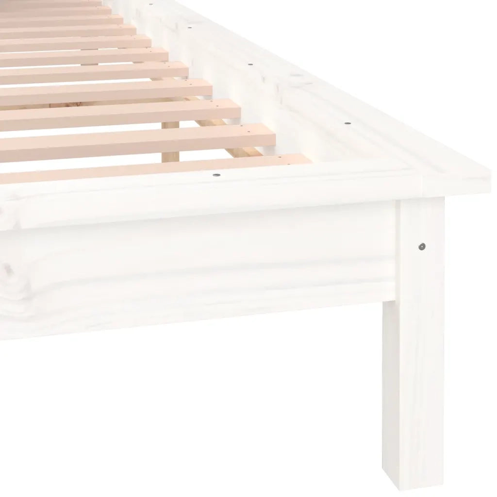 Giroletto con LED-Struttura Letto Bianco 120x200 cm in Legno Massello 977695