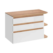 Mobile sottolavabo ASKA 94 cm bianco lucido – Modello sospeso con cassetti
