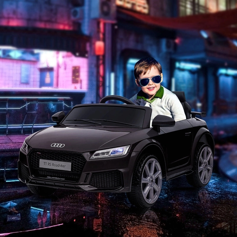 Auto elettrica Audi per bambini, con telecomando 2.4G, musica, clacson, LED, USB, per bambini dai 3 ai 5 anni, nera.