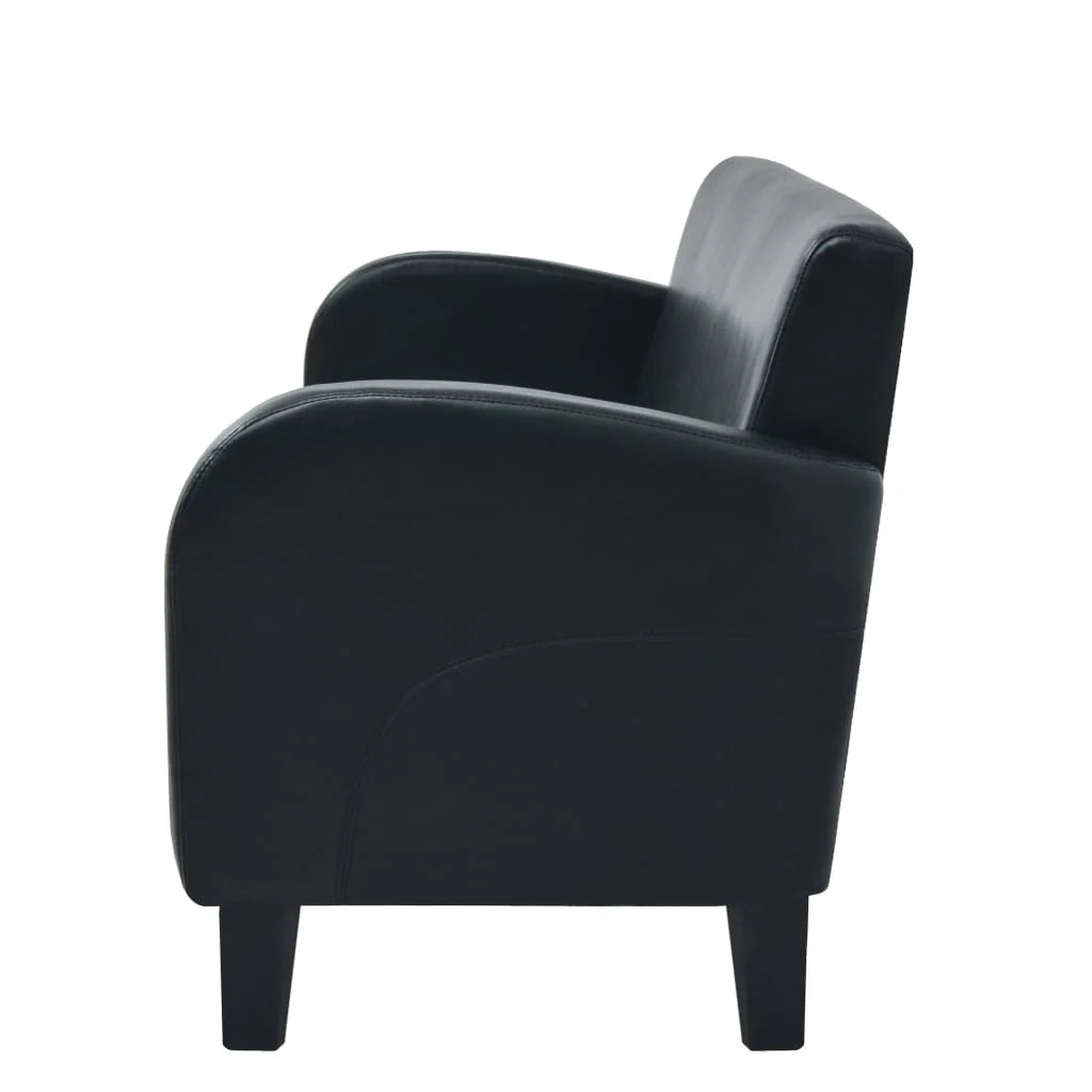 Set divano 2 pezzi in similpelle nera 02_0019090
