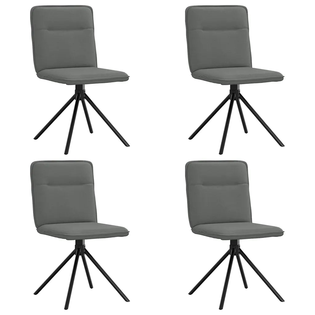 Sedie da Pranzo 4 pz Grigio Scuro in Tessuto 3315333