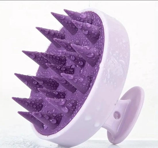 Spazzola per massaggi capelli in silicone, spazzola per shampoo con testa morbida, strumento per la cura dei capelli (blu)
