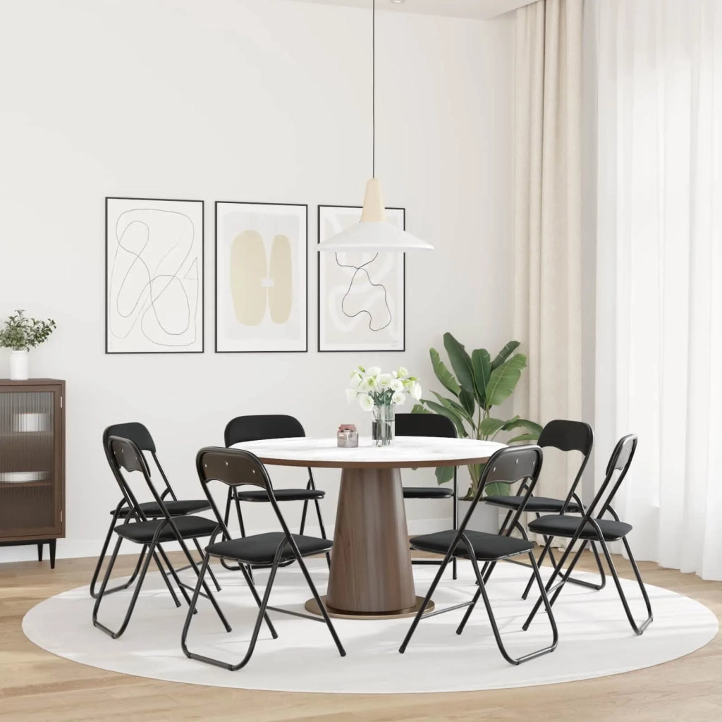 Sedia pieghevole 8 pcs Nero 48 x 44 x 78 cm Velluto 42029069