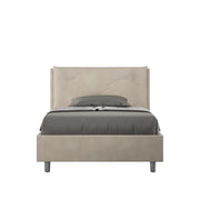 BS COM Letto una piazza e mezza contenitore imbottito 110x190 microfibra sabbia