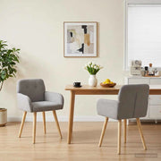 Sedie da pranzo 2 pz Bouclé Grigio Chiaro 59 x 56,5 x 85 cm 42034324