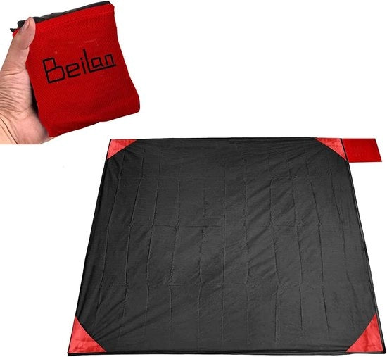 Picnic coperta leggera - 200x210 cm - impermeabile e resistente al sabbia - nero