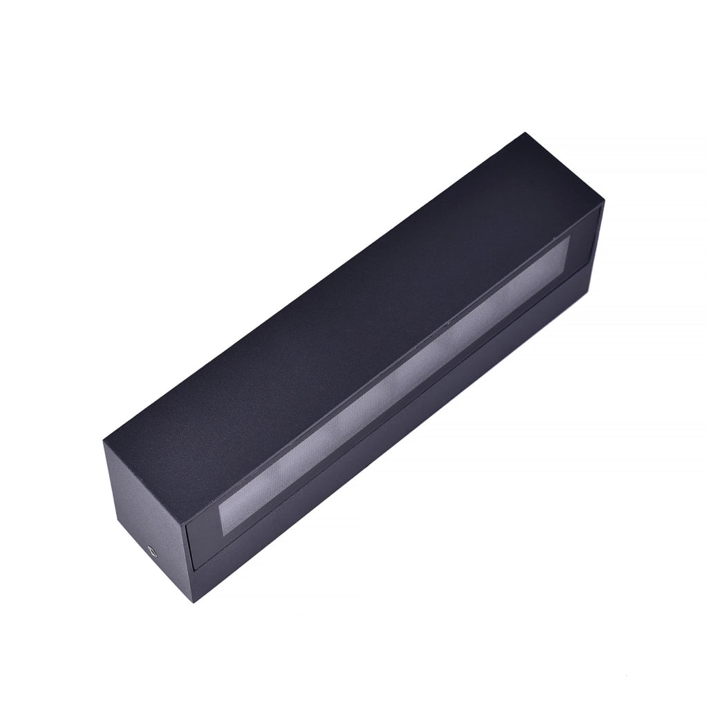 APPLIQUE LED DA ESTERNO 14W CON CCT SWITCH 3 TEMPERARURE COLORE - IP65 DESIGN RETTANGOLARE IN ALLUMINIO E VETRO