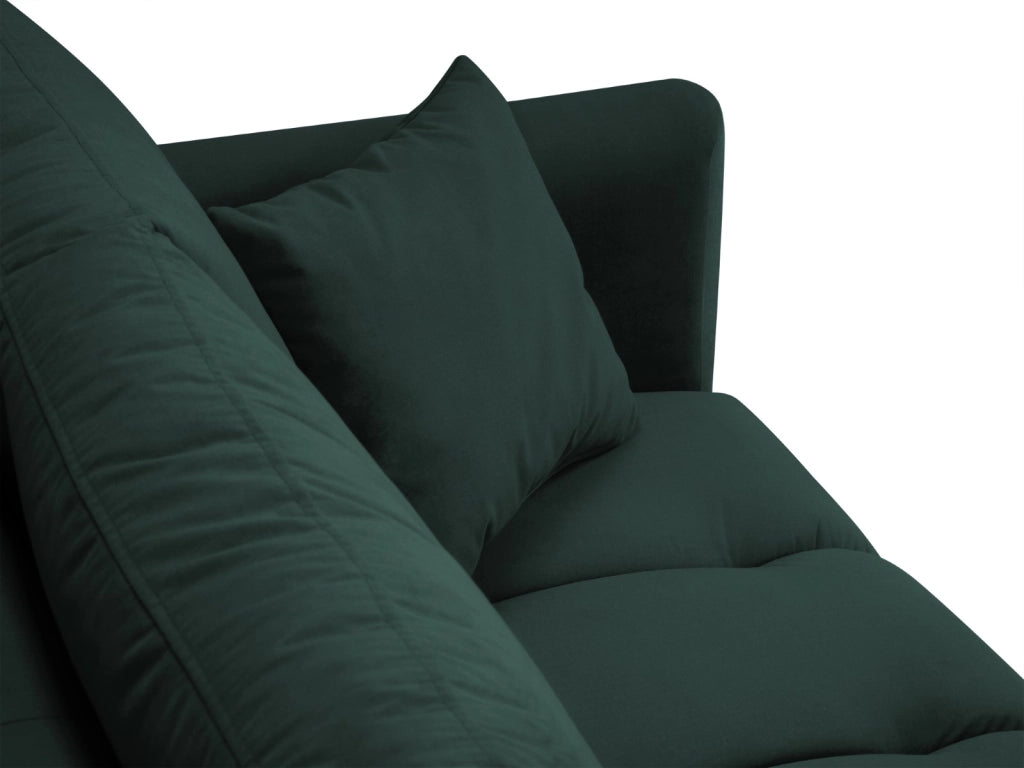 Cosmopolitan Design - Divano "Hastings" 3 posti in velluto verde bottiglia 