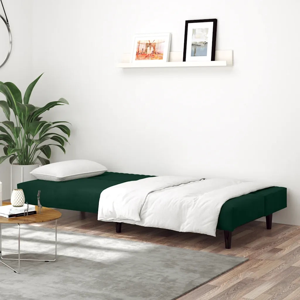 Divano letto | Sof¨¤ letto | Letto singolo a 2 Posti Verde Scuro in Velluto