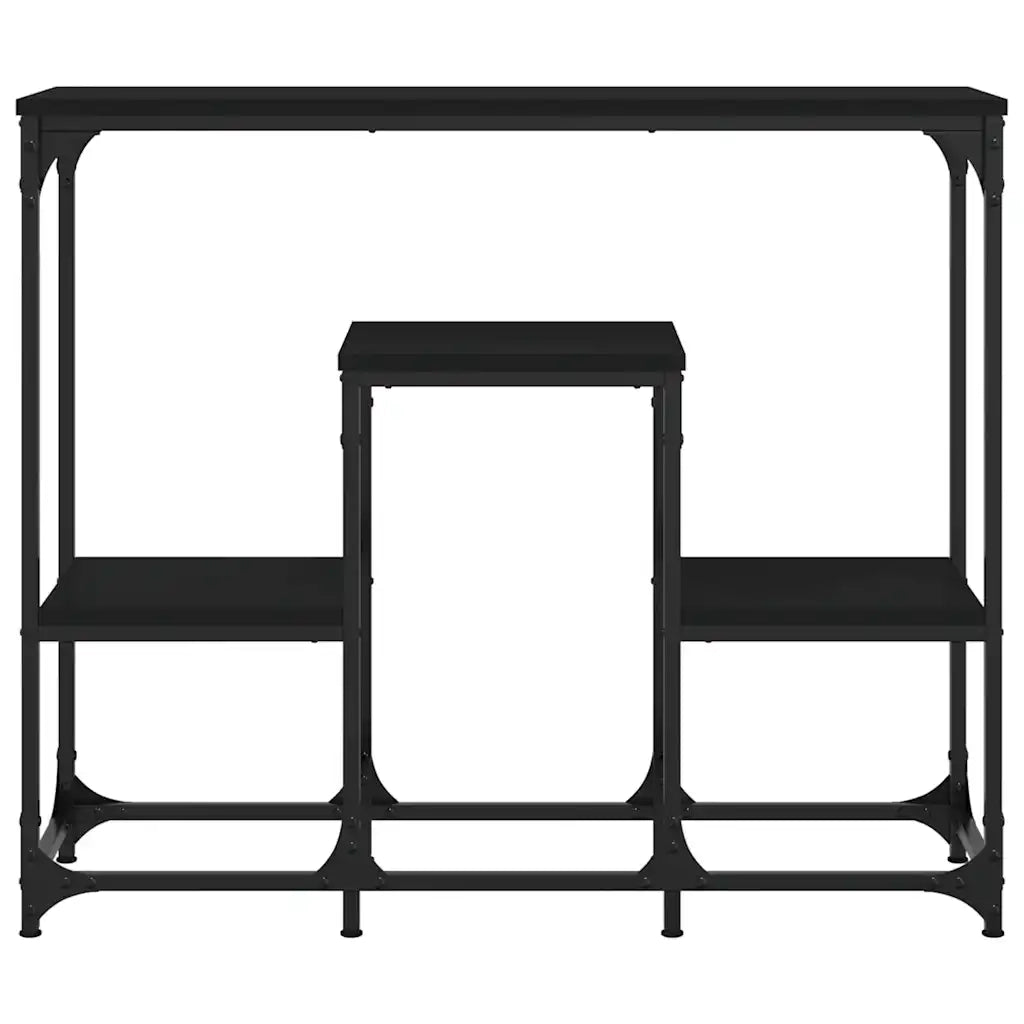 Tavolino Consolle Nero 89,5x28x76 cm in Legno Multistrato 833383