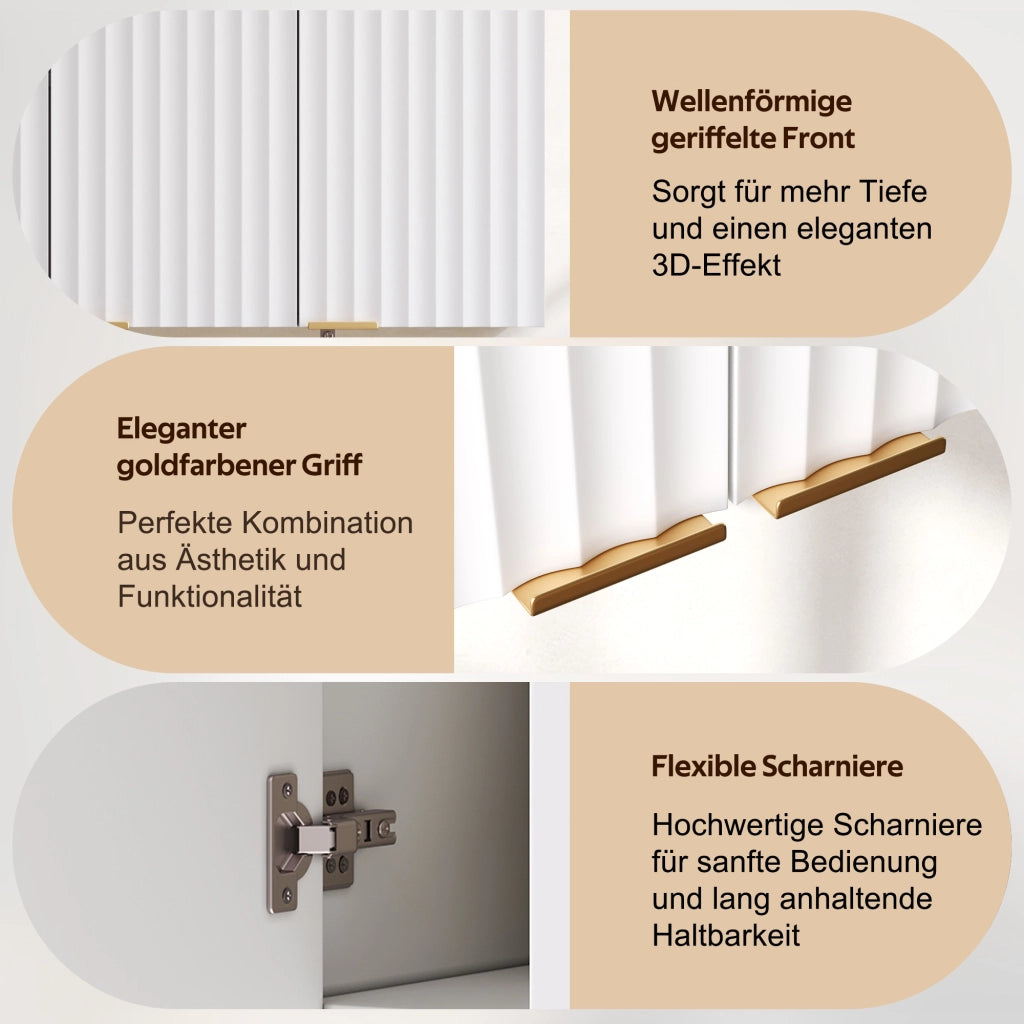 ARMADIO DA PARETE a 3 ante 90 x 29 x 60 cm MDF Bianco