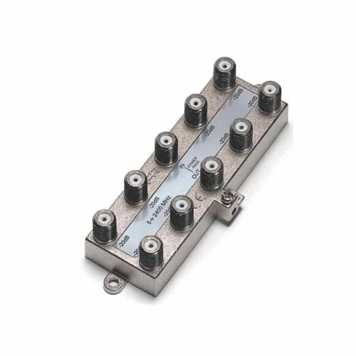 DE8-16 DERIVATORE VERTICALE A 8 VIE CON ATTENUAZIONE 16DB E CONNETTORE F IN BANDA TV E SATELLITE (5-2400MHZ)