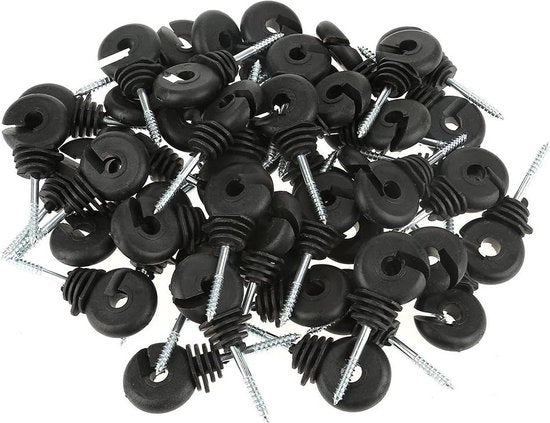Isolatore di schermo in metallo nero - 50 pezzi/set - schermatura elettrica - palo in legno - zonizzazione - protezione da pioggia.