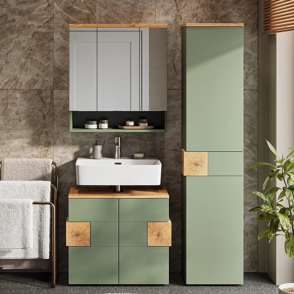 Vicco Armadio per il bagno Verde/Artigianale 40 x 184.2 cm