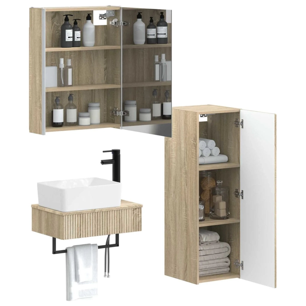 Set di mobili per il bagno 4 pcs Rovere Sonoma 3407401