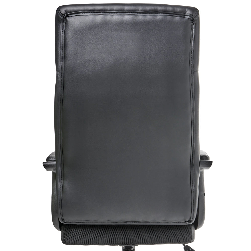 Sedia da ufficio retrò in similpelle nero altezza regolabile con braccioli elegante