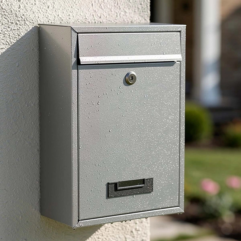 Cassetta delle lettere murale compatta in metallo con serratura a chiave 32x22x8,5 cm Bianco Avizar