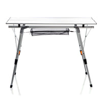 Tavolo da campeggio pieghevole e multifunzione grigio 90x53cm in alluminio