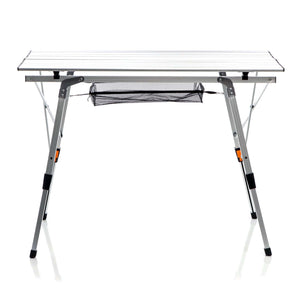 Tavolo da campeggio pieghevole e multifunzione grigio 90x53cm in alluminio