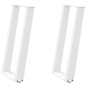 Gambe per tavolo consolle a forma di U 2 pz bianche 28x(72-73) cm in acciaio 4012777