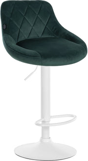 Sgabello da bar Lazio Velvet Verde scuro,bianco