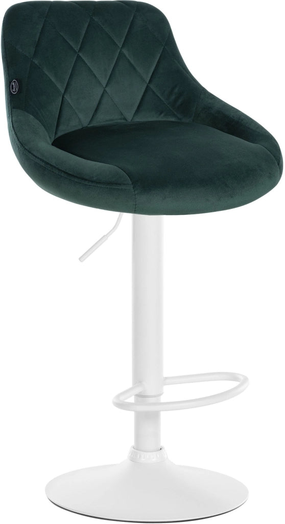 Sgabello da bar Lazio Velvet Verde scuro,bianco
