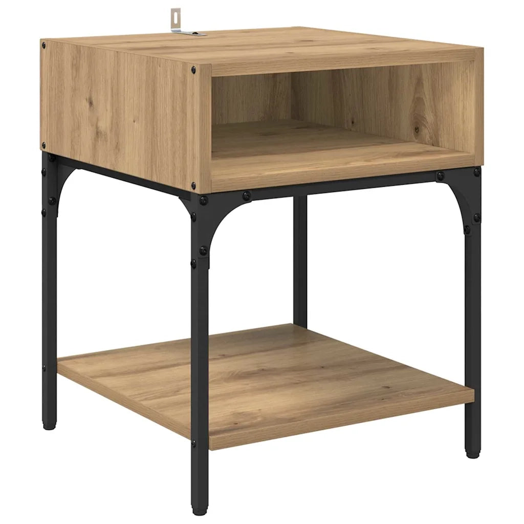 Comodino 2 pz-Set di 2 Tavolino da notte Rovere artigianale 40 x 40 x 50 cm