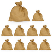 Set da 10 Sacchi in Juta naturale resistenti e riutilizzabili cm 35 x h 40