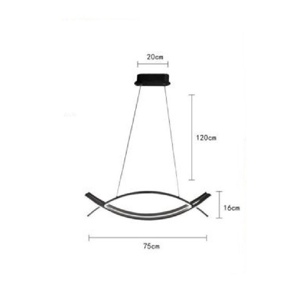 Trade Shop - Lampadario Da Soffitto Moderno 2 Linee Curve Incrociate Luce Calda 3000k Lp-27n -