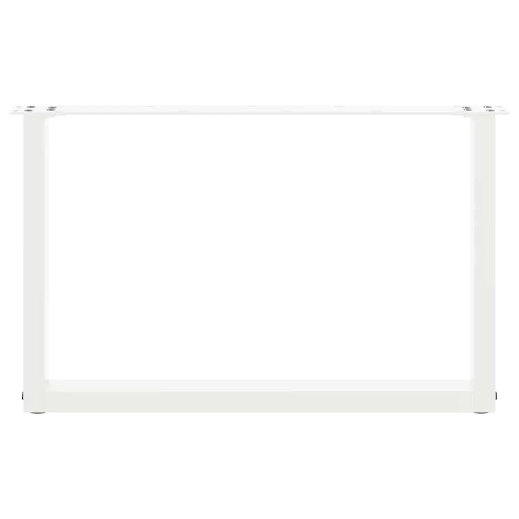 Set di 2 gambe per tavolino da caffè a forma di U 60 x 43 cm con piedini regolabili design moderno acciaio bianco 02_0057401