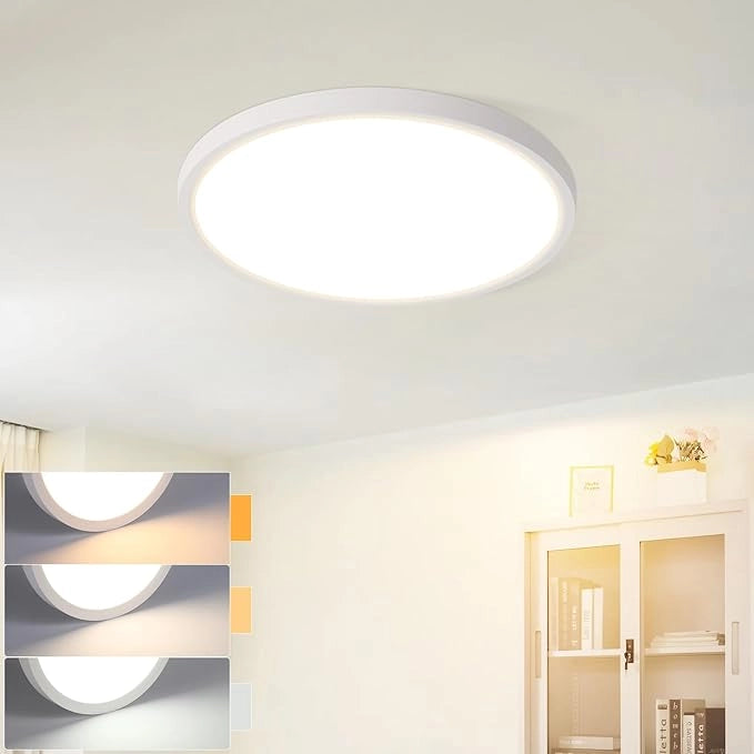 ZMH Lampada da soffitto plafoniera LED minimalista 15W bianca 18cm per bagno cucina