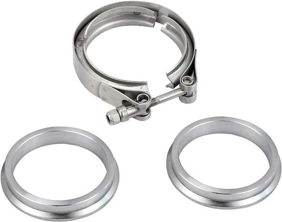 Kit di connessione V-Band 2,5" - 2 Flenzen - Morsetto in acciaio inox - Vanne di scarico turbo