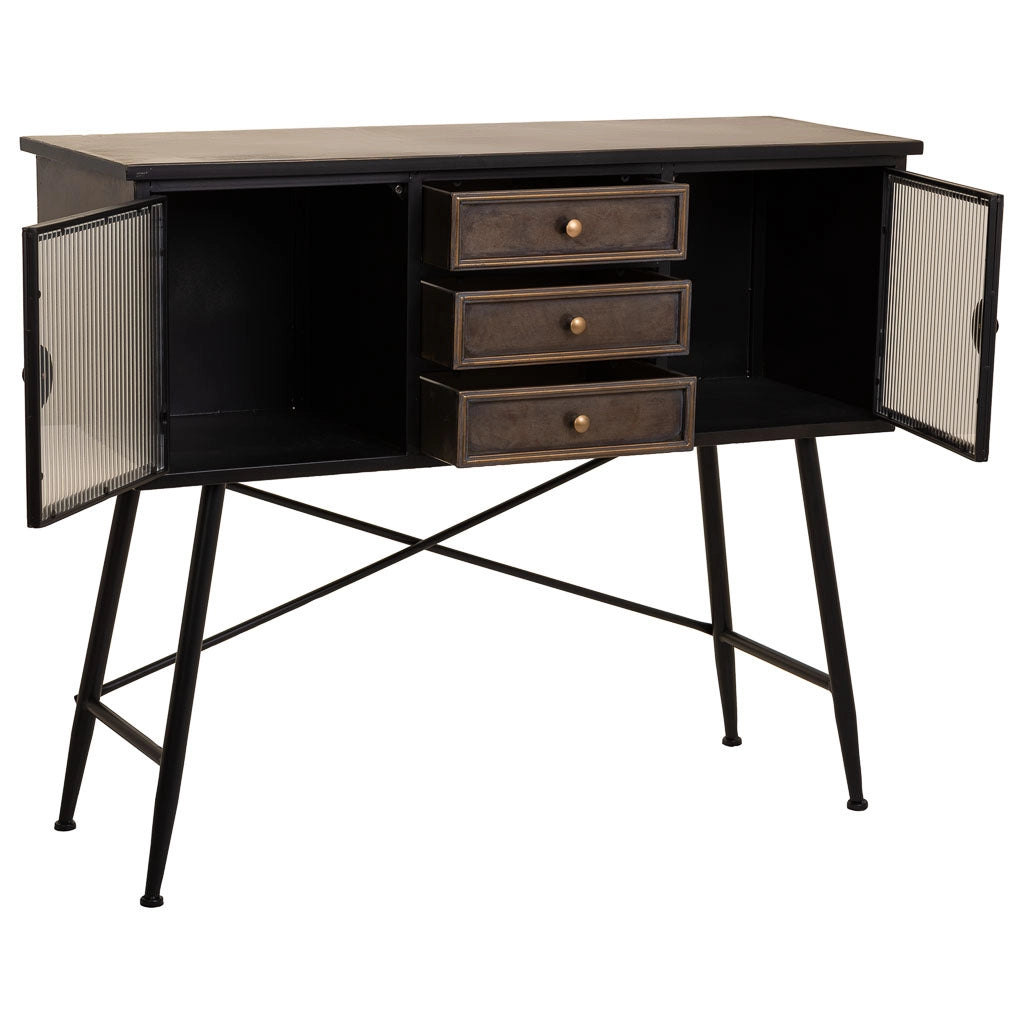 Credenza in metallo marrone 122x42x100h