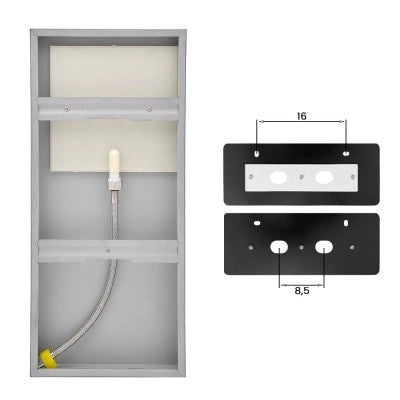 Soffione doccia a sbalzo 22x50 cm nero opaco in acciaio inox
