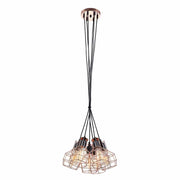 Italux Perifo lampadario industriale nero rame 6xE27