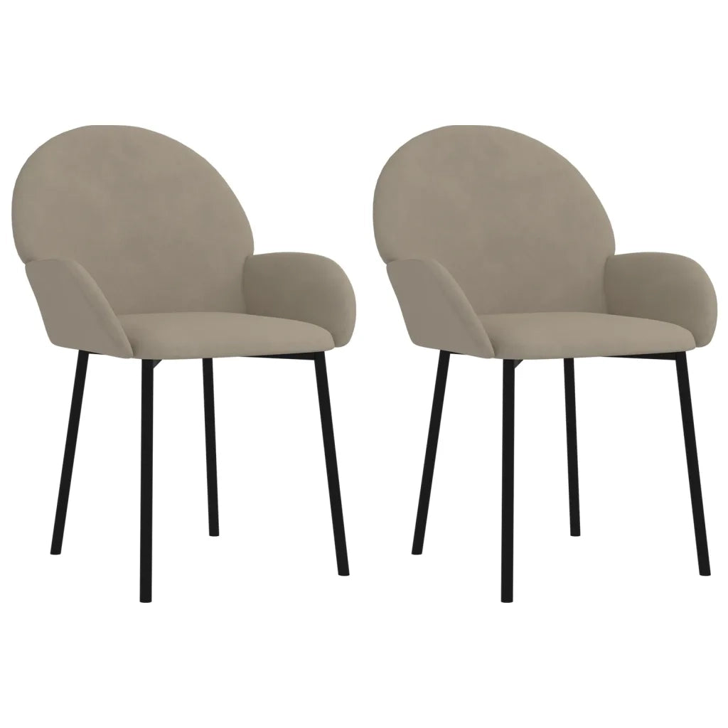 Sedie da Pranzo 2 pz Grigio Chiaro in Velluto cod mxl 29716
