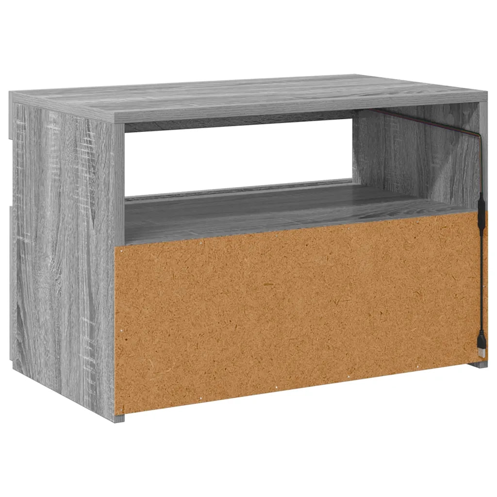 Mobile Porta TV con Luci LED Grigio Sonoma 60x35x40 cm 815680