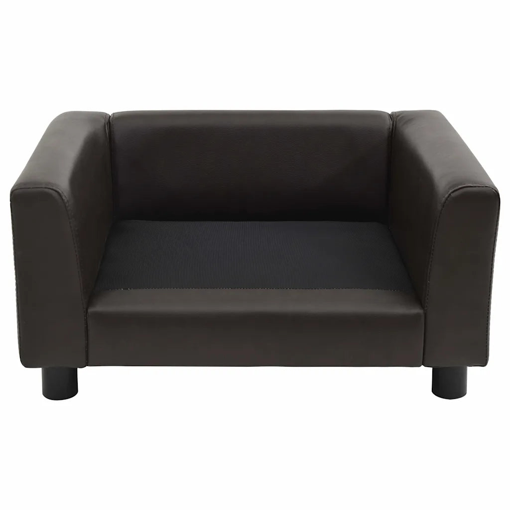 Divano per Cani Marrone 60x43x30 cm in Peluche e Similpelle cod mxl 45529