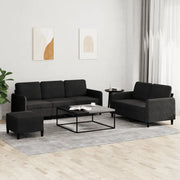Set di Divani 3 pz Nero in Vellutocod mxl 106849