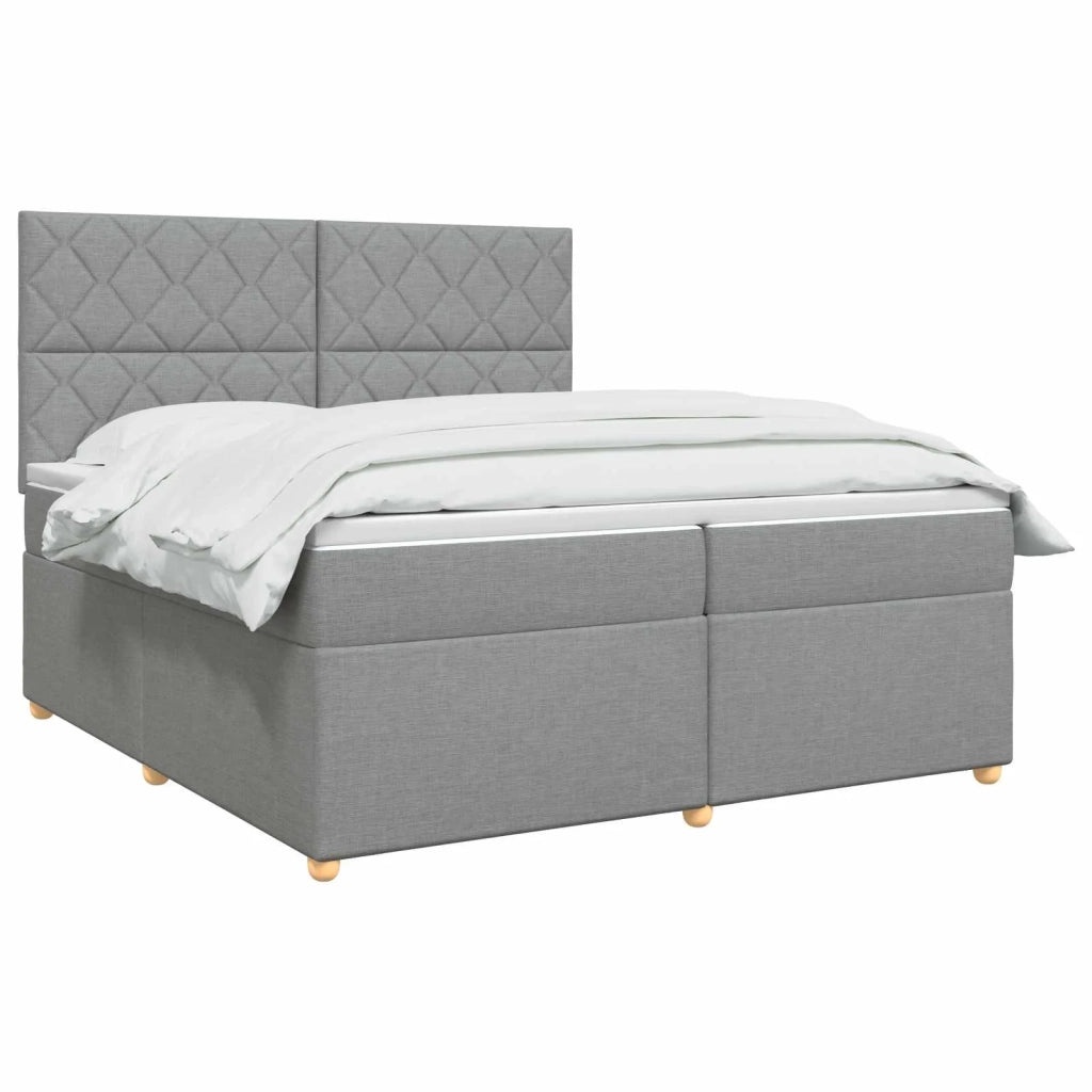 Letto box spring con materasso Grigio Chiaro 200 x 200 cm 3453970