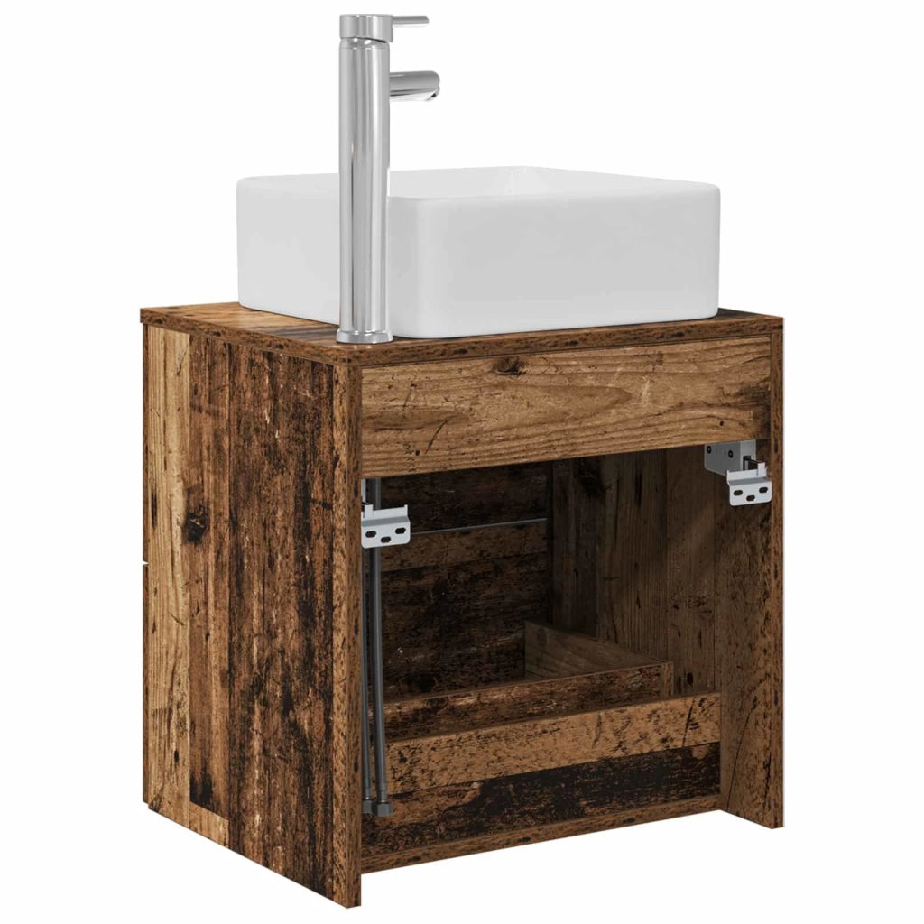 Mobile Lavabo da Parete Legno antico 53 x 34,5 x 63 cm 890292