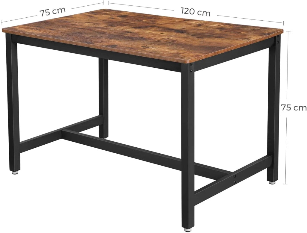 Tavolo da pranzo per 4 persone legno industriale e metallo nero 120 x 75 cm 12_0000998