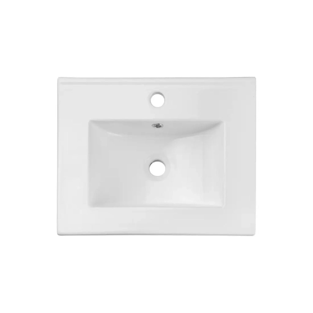 Lavabo da incasso FLOW 50 cm in ceramica bianca lucida