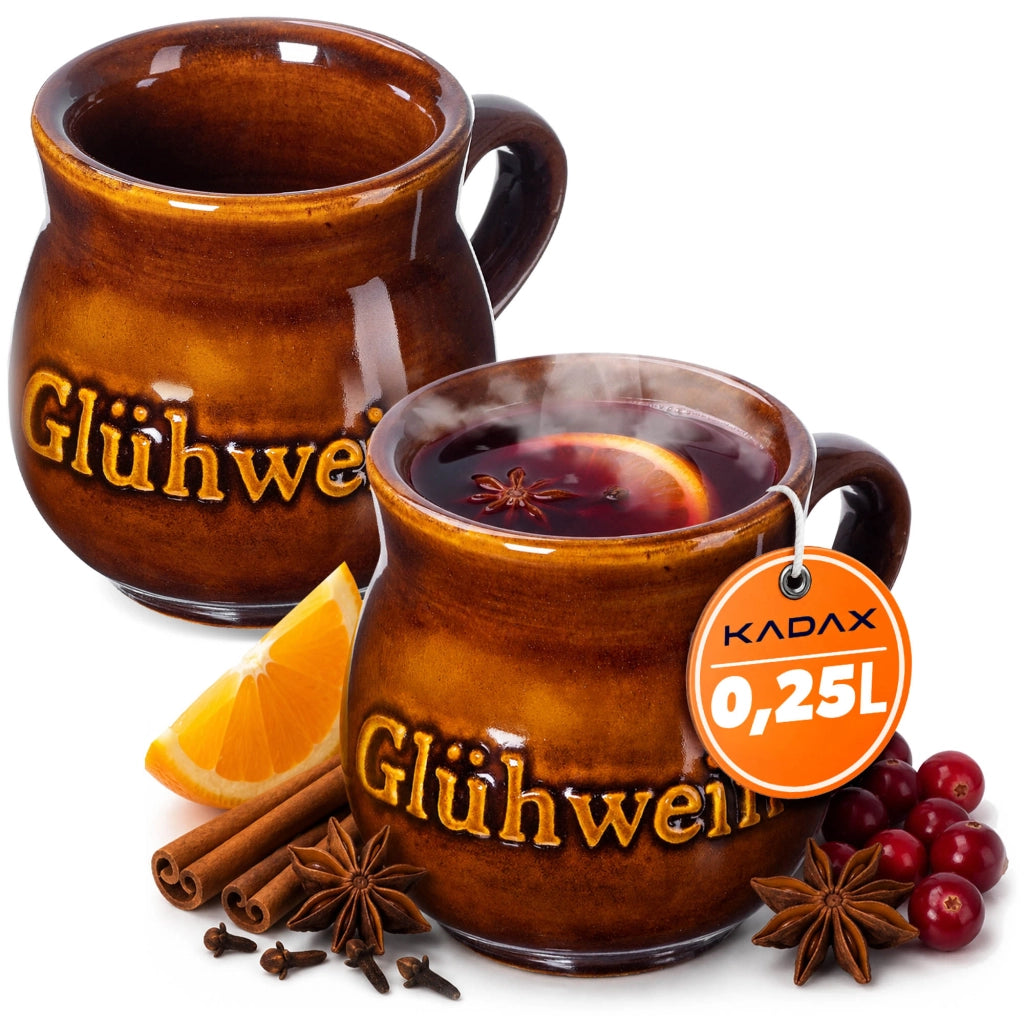KADAX Kubek z uchem i napisem Gl?hwein 0,25l pakie