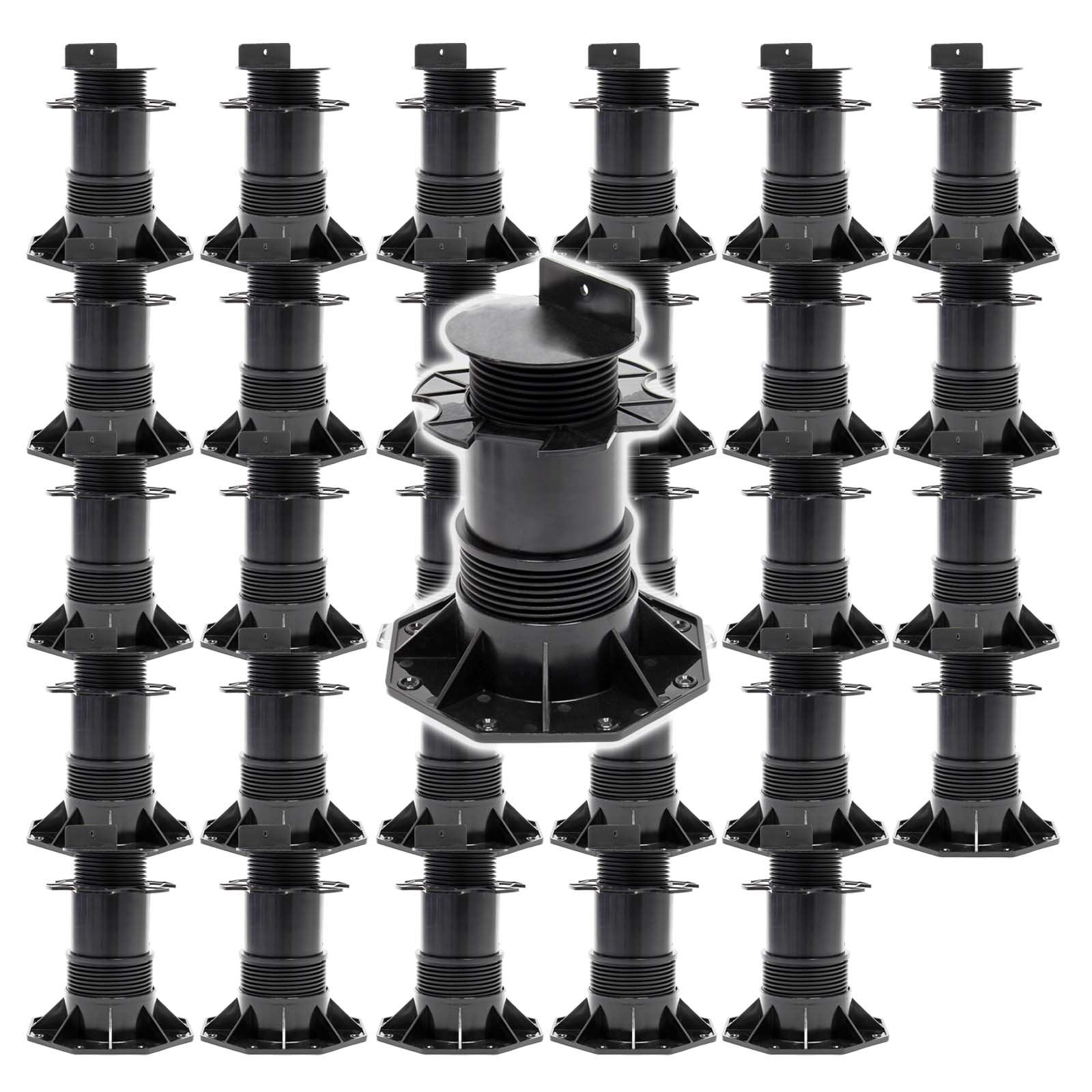 Set 30 supporti per pavimenti galleggianti Altezza regolabile 140-210mm Max 2700 kg Piedini per decking
