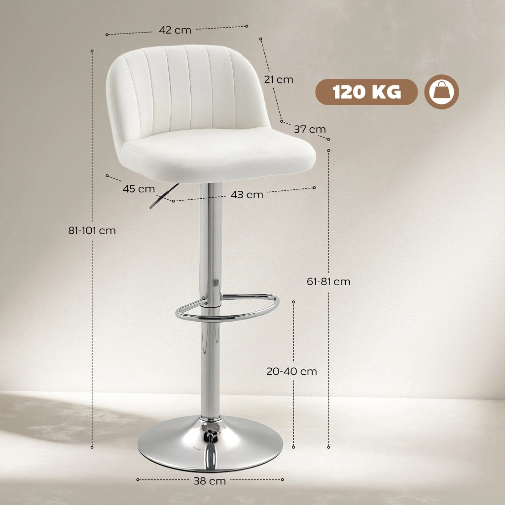 Sgabelli da Bar ¨C zephmum ¨C Altura Regolabile 43x45x81-101 cm Crema