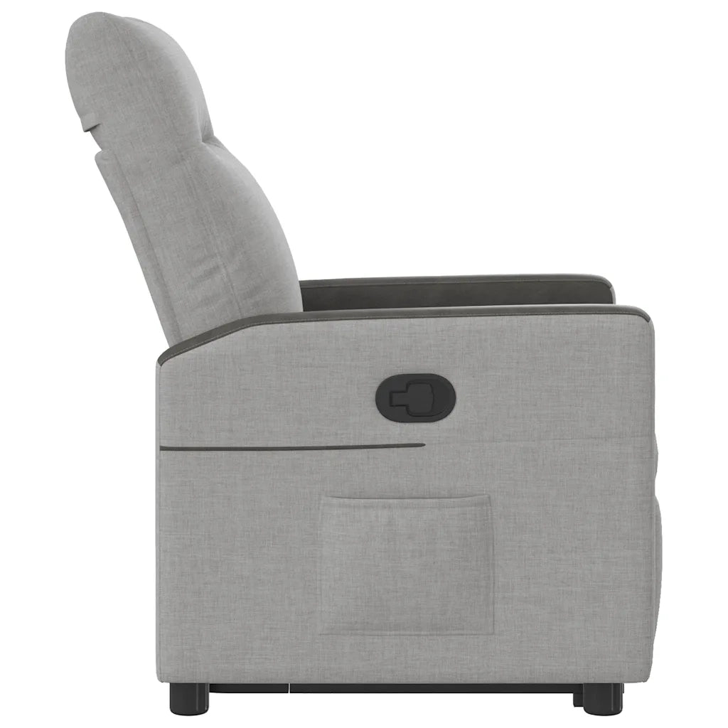 Poltrona Alzapersona Reclinabile Grigio Nuvola in Tessuto 3324051