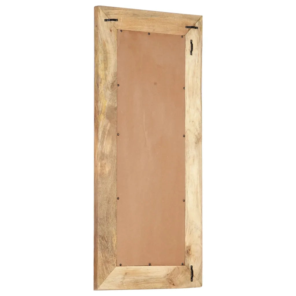 Specchio Intagliato a Mano Bianco 110x50x2,5 cm Legno di Mango 321649