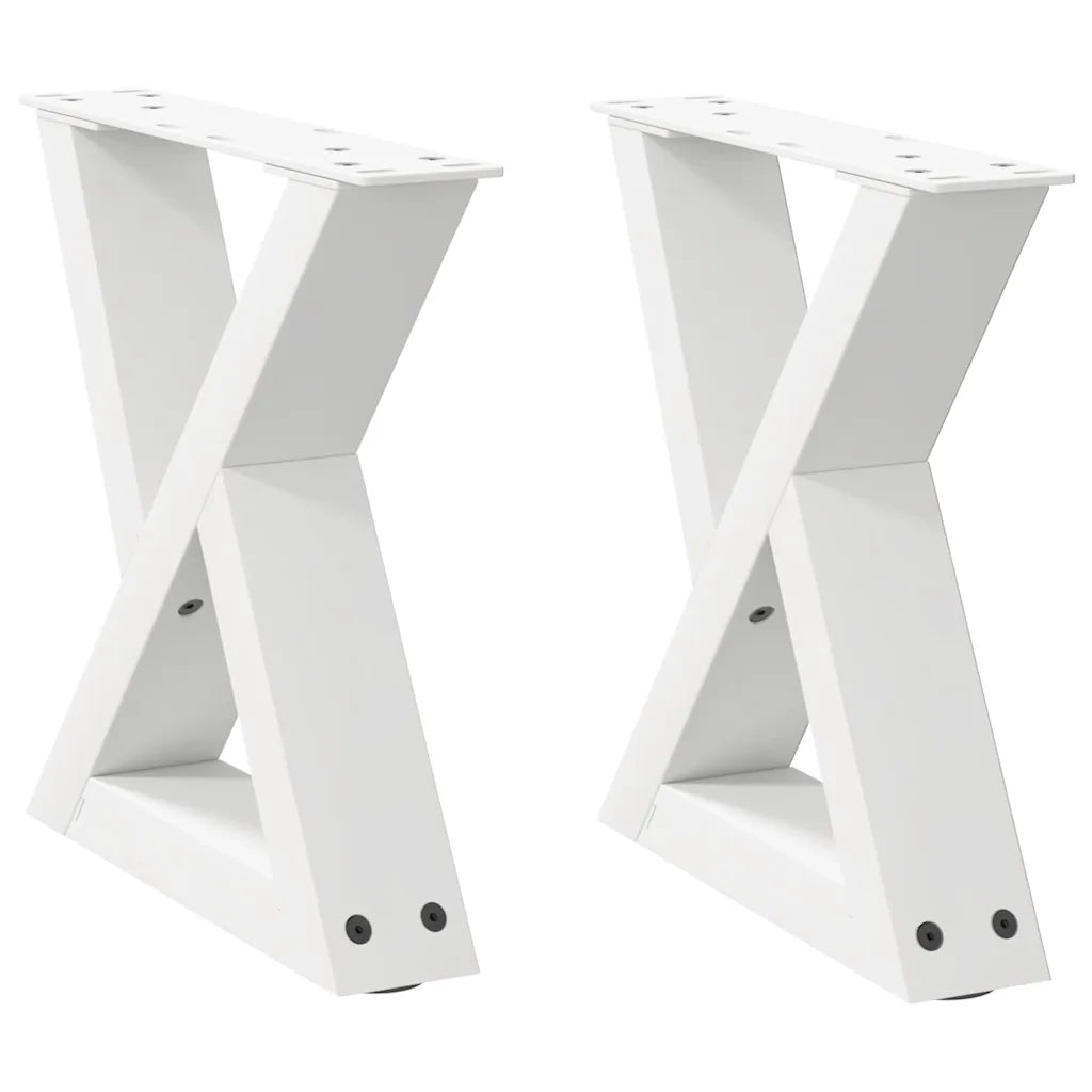 vidaXL Gambe per tavolino 2 pz Bianche 40x(30-31,3) cm Acciaio